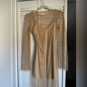 Sincerely Jules Gold Mesh Mini Dress